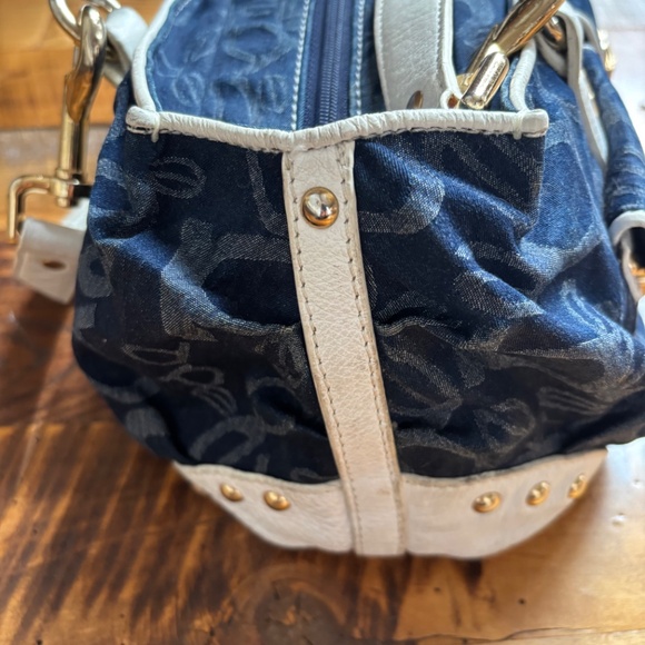 Bebe Las Angeles Purse/Handbag Denim Y2K Bag With Leather and Charms - Picture 4 of 13